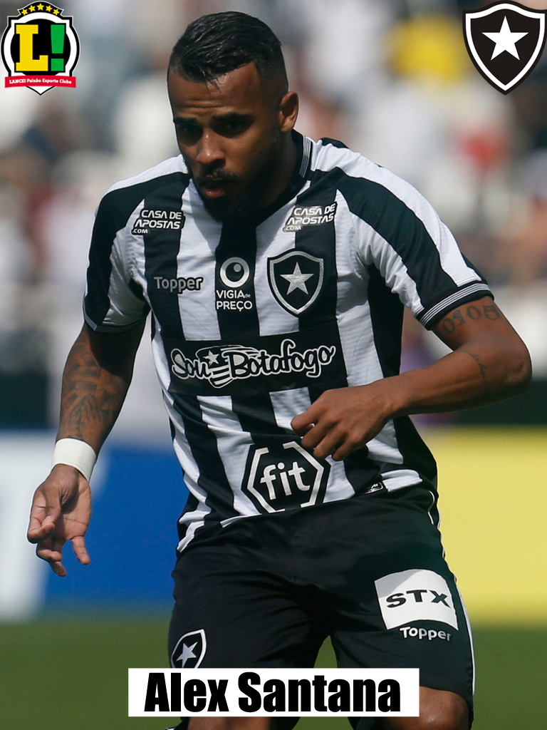 Alex Santana - 6,0 - Quando o Botafogo tinha a bola, recuava para cobrir Cícero, que avançava para fazer a saída de bola. Já sem a posse, dava segurança ao meio-campo. Teve atuação segura e foi substituído no segundo tempo por Caio Alexandre. 