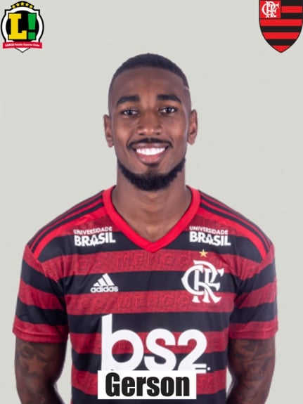 GERSON - 8,5 - Além de ajudar a equilibrar o Flamengo taticamente, deu contribuição na jogada do gol de Pedro e marcou um gol antológico no segundo tempo, no qual colocou a bola no ângulo de Klever.