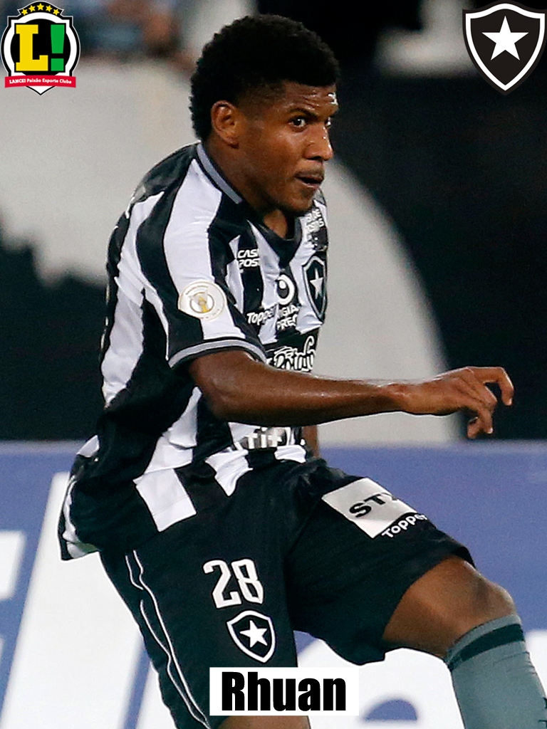 Rhuan - 6,0 - Era uma válvula de escape para o Botafogo nos contra-ataques. Teve uma boa chance de ampliar o placar, mas parou em Cássio. Não comprometeu.