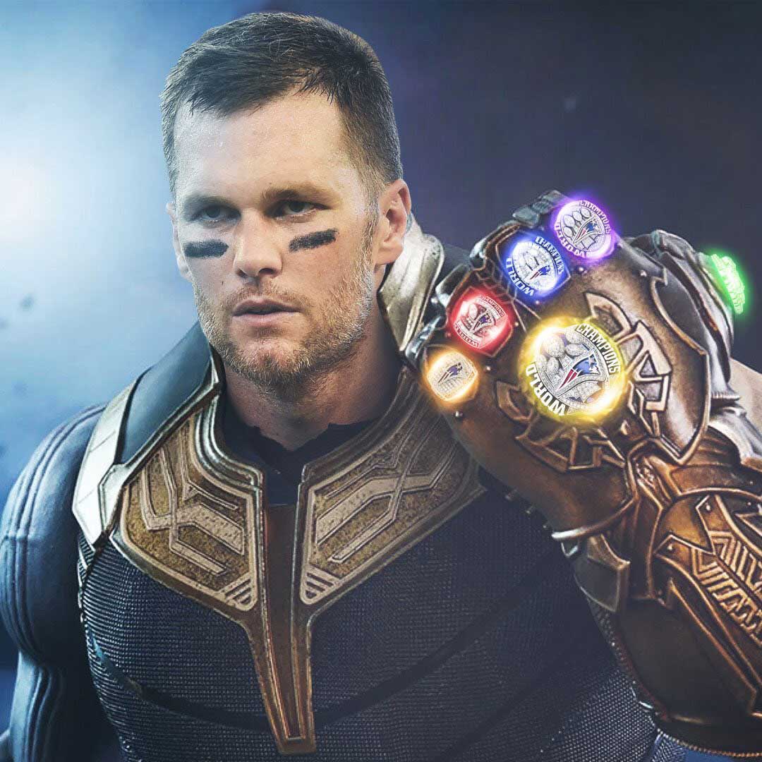 Com a conquista e os recordes obtidos, Tom Brady foi comparado ao personagem da Marvel Comics: Thanos. O jogador entrou pra história, ao conquistar o seu sexto título na National Football League (NFL), superando Charles Haley, que tem cinco títulos na história da modalidade.