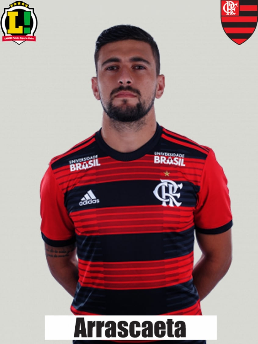 ARRASCAETA - 5,5: A apresentação do uruguaio não foi de destaques. Apesar da movimentação constante, o camisa 14 acabou não participando dos lances mais agudos do Flamengo.