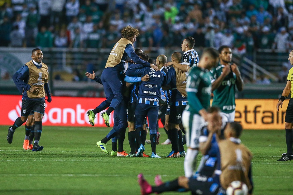 Palmeiras 1 x 2 Grêmio - Copa Libertadores - 17/08/2019: a partida foi realizada no estádio do Pacaembu por conta de um show da dupla Sandy & Júnior. 