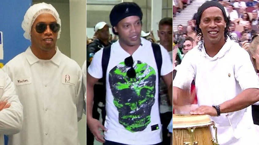 Rolê aleatório? Ronaldinho joga ping-pong com Sheiks e ganha