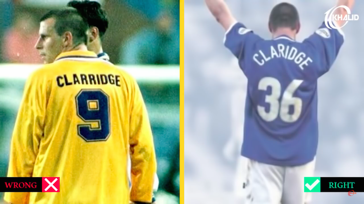 Gafes em camisas de jogadores: Claridge virou Clarridge.
