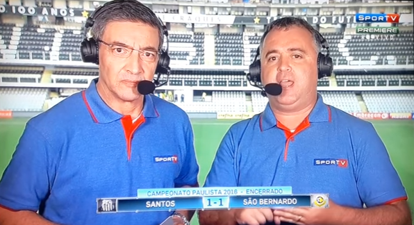 Luiz Ademar, comentarista do SporTV, se confundiu e chamou Neto Berola, então atacante do Santos, de "Neto Boiola".