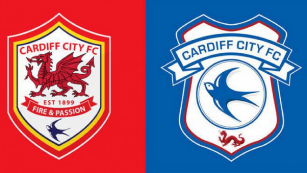 Cardiff City - O presidente do Cardiff City havia trocado a cor do escudo para vermelho, mas após protestos da torcida adotou novamente o azul.