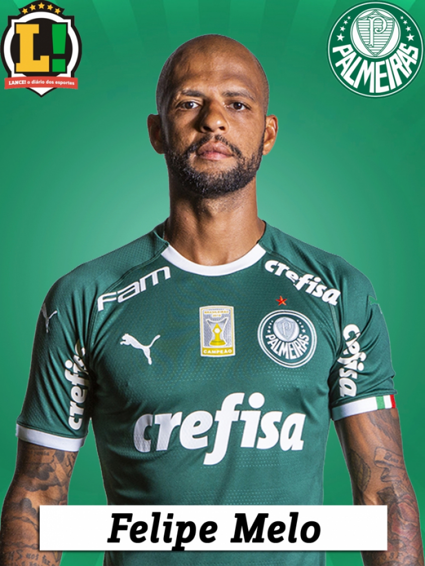 Felipe Melo - 6,5 - Jogando como zagueiro, Felipe Melo cumpriu muito bem o seu papel tático em campo e deu mais qualidade na saída de bola do Palmeiras. 