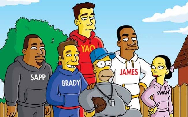 O marido da modelo brasileira Gisele Bündchen (Tom Brady) e estrela do futebol americano Tom Brady participou de um episódio da 31ª temporada de Os Simpsons. O craque apareceu ao lado de outras estrelas dos esportes americanos como LeBron James, astro dos Lakers, Yao Ming, Warren Sapp e Michelle Kawn.