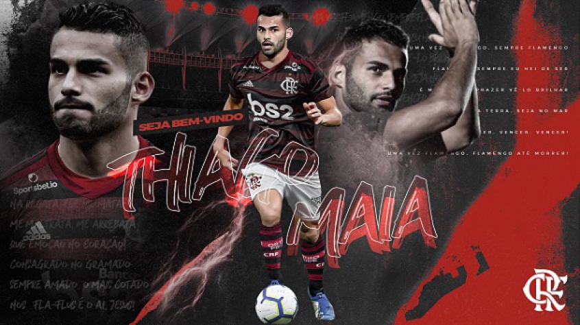 O Flamengo anunciou a contratação do volante Thiago Maia, que estava no futebol francês. Ele foi emprestado pelo Lille até junho de 2021.