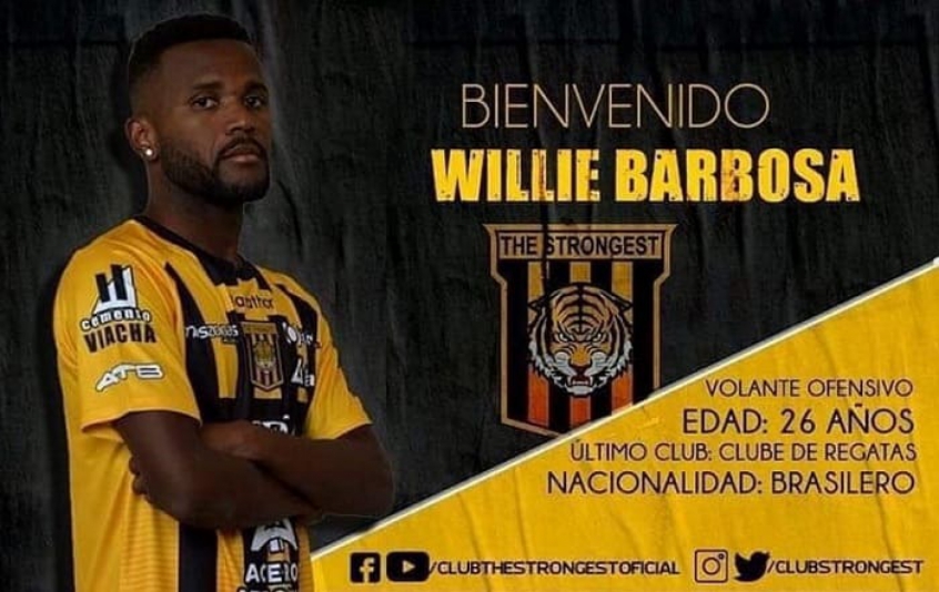 O The Strongest, da Bolívia, reforçou o sistema ofensivo com o atacante brasileiro Willie, que estava no CRB.