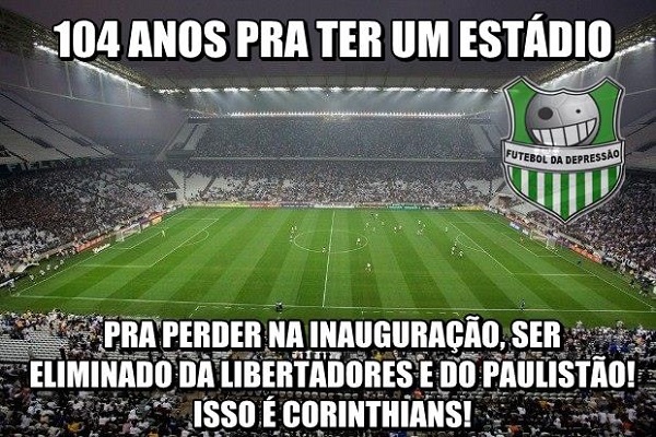 Corinthians x Guarani-PAR - Oitavas de final da Copa Libertadores de 2015 (13/05/2015). Depois de derrota no Paraguai por 2 a 0, o Corinthians não conseguiu reverter o resultado na Arena e ficou apenas no empate por 2 a 2. Segunda eliminação alvinegra na Arena em menos de um mês.