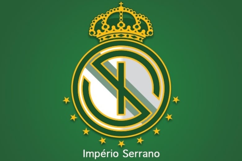 Fusão dos escudos: Império Serrano e Real Madrid