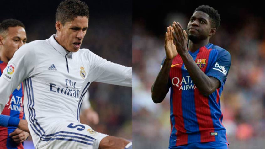 Na zaga, Varane vale duas vezes mais que o adversário, que tem a mesma nacionalidade. O jogador do Real Madrid está avaliado em 80 milhões de euros (R$ 395,2 milhões), enquanto Umtiti tem valor de 40 milhões de euros (R$ 197,6 milhões). Umtiti, porém, é reserva, mas deve atuar no domingo devido à lesão de Gerard Piqué contra o Napoli, pela Liga dos Campeões, no meio da semana.