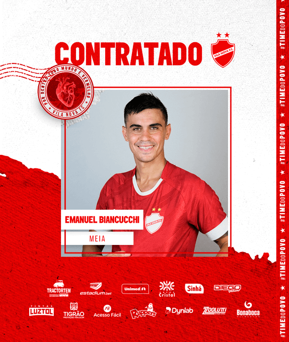 O meia Emanuel Biancucchi, conhecido por ser o primo de Messi, está no Vila Nova, que jogará a Série C do Brasileiro. Ele estava no Newells Old Boys, da Argentina.