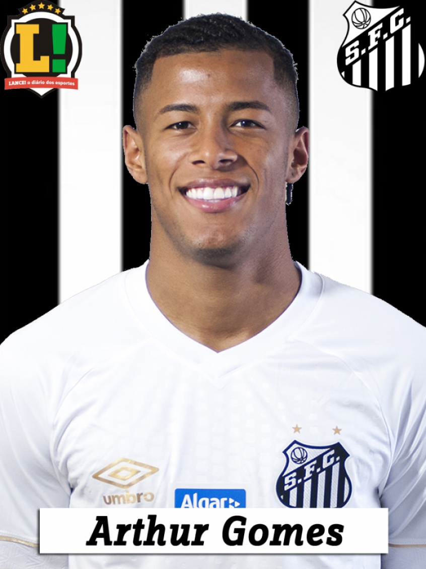 Arthur Gomes - 6,5: Foi um dos melhores do Santos na partida. No primeiro tempo, conseguiu boas arrancadas e quase marcou de fora da área. Saiu machucado.