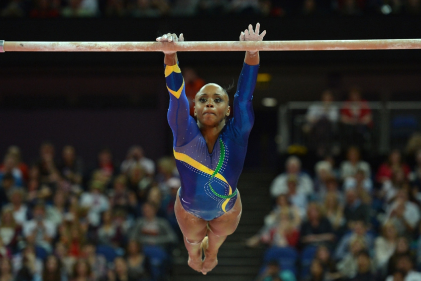 Daiane dos Santos - Modalidade: Ginástica Artística - Apesar de ser a primeira brasileira a conquistar um ouro em um mundial de ginástica, Daiane jamais sentiu o gosto de subir em um pódio olímpico.