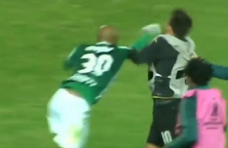 Na vitória do Palmeiras sobre o Peñarol, no Uruguai, pela Libertadores de 2017, os jogadores dos dois times protagonizaram uma grande briga, e nela estava Felipe Melo. Na confusão, o pitbull deu um soco na cara de Matías Mier. 