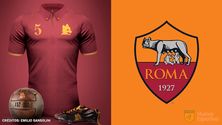 Camisas clássicas do futebol: Roma.