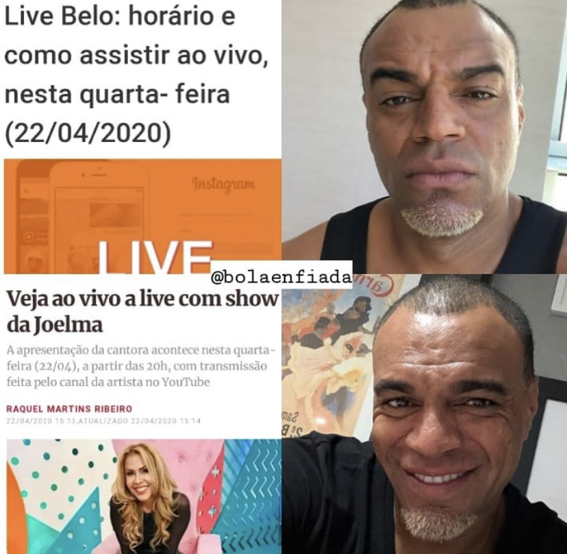 Belo e Denílson protagonizam memes durante live do cantor