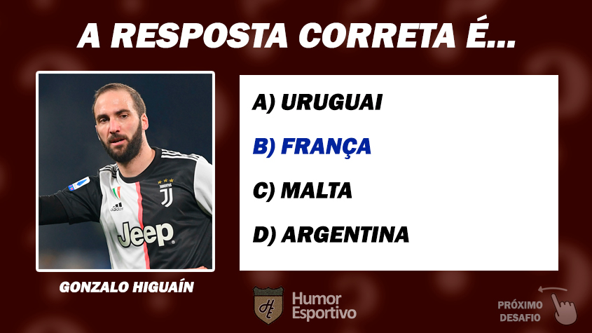 Resposta: Gonzalo Higuaín nasceu na França