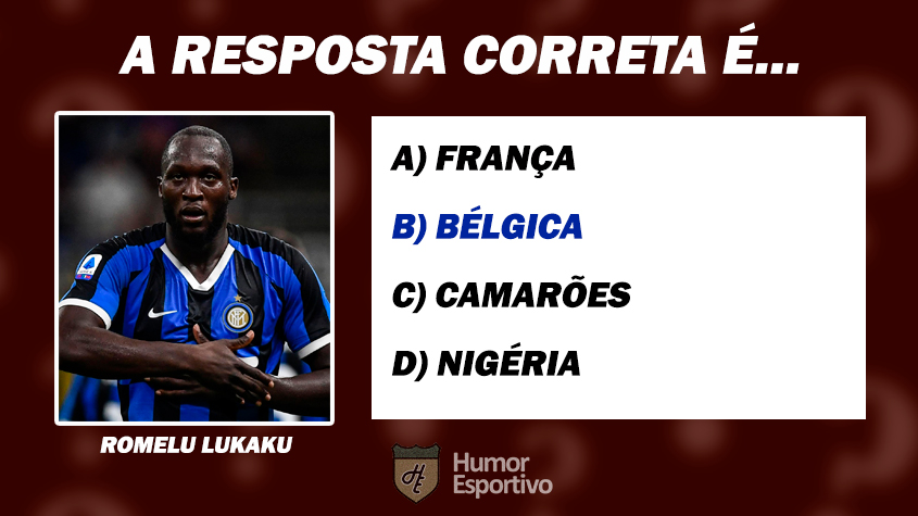 Resposta: Romelu Lukaku nasceu na Bélgica