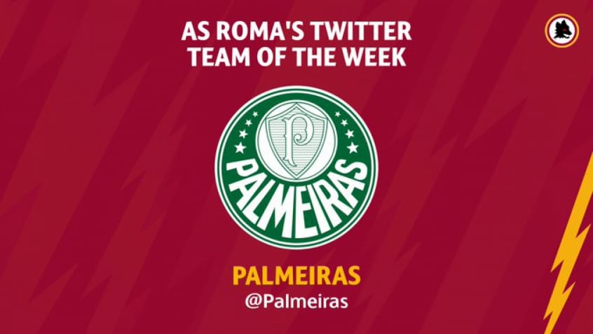 25 de março: Em seu Twitter, a Roma elegeu o Palmeiras como o clube da semana por conta da carta endereçada aos italianos em meio à pandemia do coronavírus.