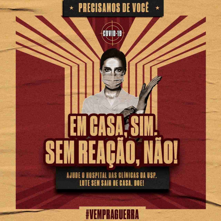 Maior hospital da América Latina e um dos principais centros de atendimento do SUS (Sistema Único de Saúde), o Hospital das Clínicas da Universidade de São Paulo está arrecadando recursos na luta contra o novo coronavírus e ganhou o reforço das quatro principais forças do futebol paulista. Corinthians, Palmeiras, Santos e São Paulo se uniram à administração do hospital na campanha do #VEMPRAGUERRA. 