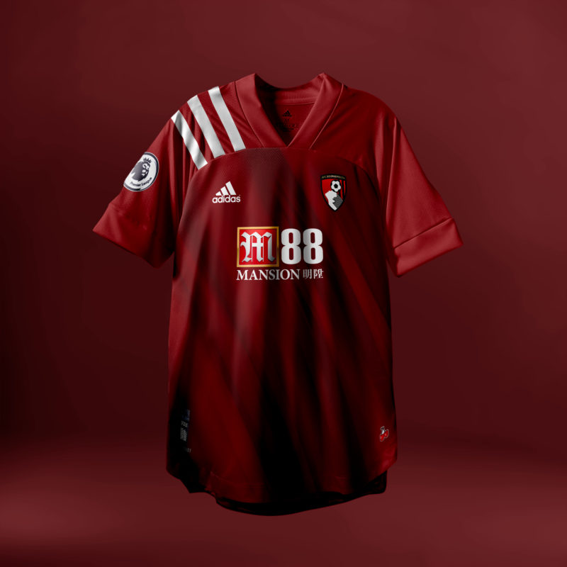 Camisa do Bournemouth com Adidas (fornecedora atual: Umbro)