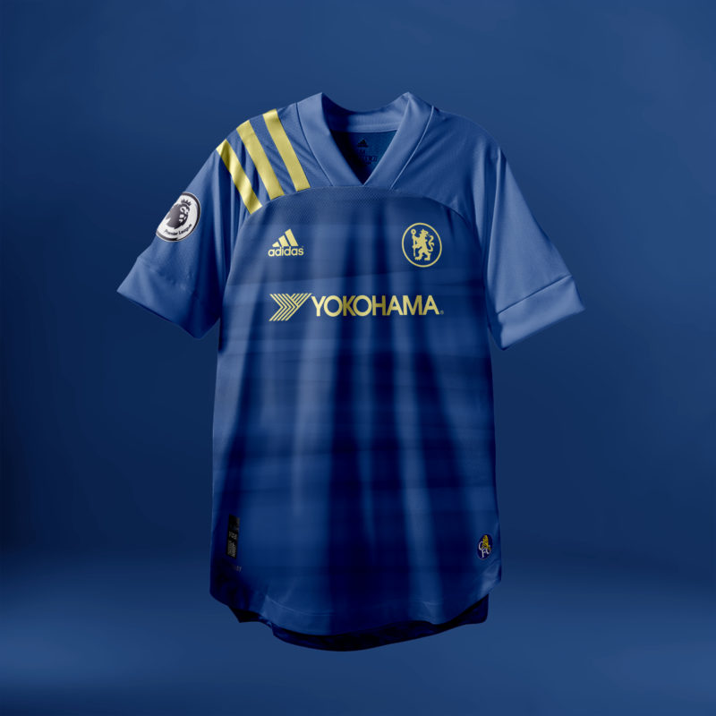 Camisa do Chelsea com Adidas (fornecedora atual: Nike)