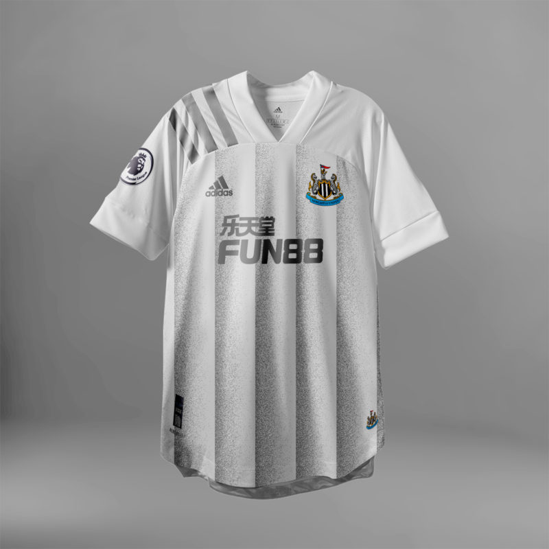 Camisa do Newcastle com Adidas (fornecedora atual: Puma)