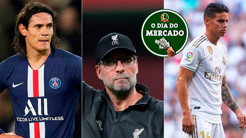 Em meio à pandemia de coronavírus, o mercado da bola segue agitado. O uruguaio Edinson Cavani pode pintar na Itália, o Liverpool pode perder seu treinador Jurgen Klopp e o Real Madrid quer vender James Rodríguez. Confira estas e outras novidades do mercado do futebol desta quinta-feira.