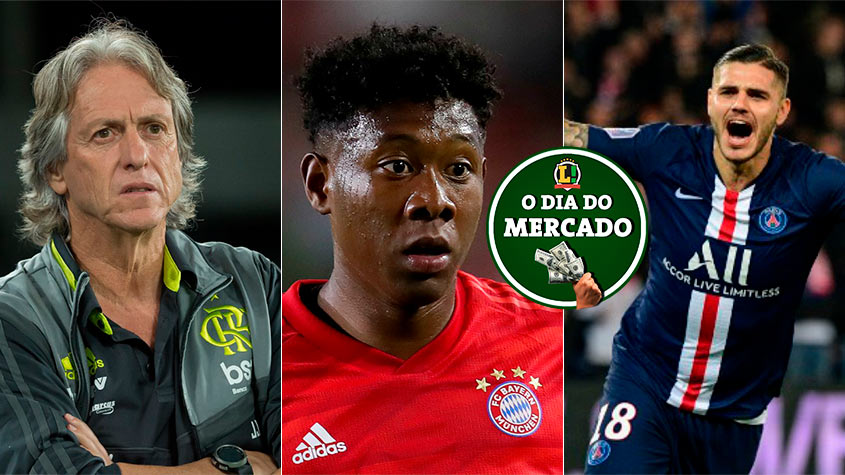 O futebol ainda está paralisado devido a pandemia do novo coranavírus, mas o mercado continua agitado. Jorge Jesus caminha para sua 'reta final' de contrato com o Flamengo e ainda segue sem acordo de renovação, Alaba vira alvo de Barça e Real, Icardi pode se tornar moeda de troca valiosa para o PSG... Confira a manhã do mercado! 