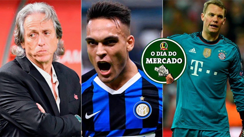 O futebol está paralisado ao redor do mundo por conta do novo coronavírus, mas o mercado da bola continua agitado. Jorge Jesus especulado no Newcastle, Inter de Milão define valor por Lautaro, Juventus tenta contratação de Neuer... Confira o dia do mercado desta quinta-feira! 