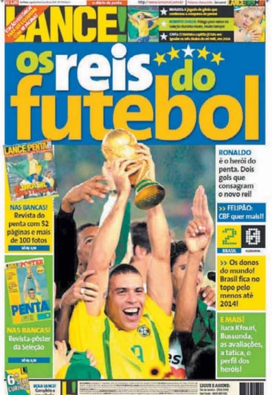 A Copa do Mundo de 2002 trouxe um momento da torcida brasileira extravasar. Com Ronaldo inspirado e Rivaldo e Ronaldinho Gaúcho em alto nível, o Brasil trouxe o penta e garantiu o reinado canarinho em Copas.