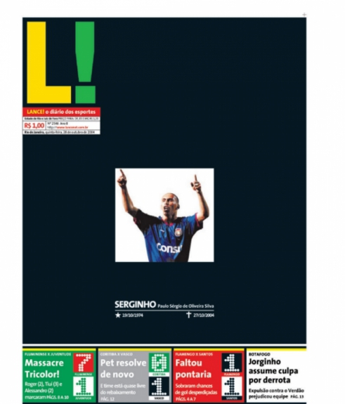 O ano de 2004 trouxe um dos capítulos mais dolorosos da história do futebol brasileiro. Serginho, zagueiro do São Caetano, teve uma parada cardiorrespiratória durante uma partida contra o São Paulo, pelo Brasileiro, e morreu aos 30 anos. 