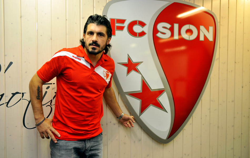 O meio-campista Gennaro Gattuso atuou pelo Sion, da Suíça, antes de se aposentar.