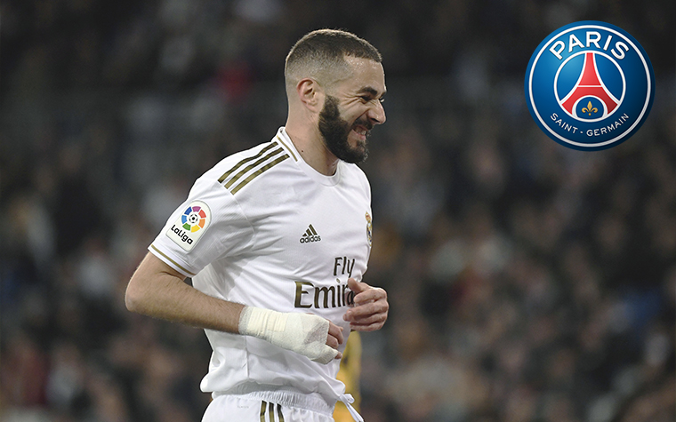 Benzema. Posição: Atacante. Idade: 32 anos. Clube atual: Real Madrid. Clube interessado: Paris Saint-Germain.