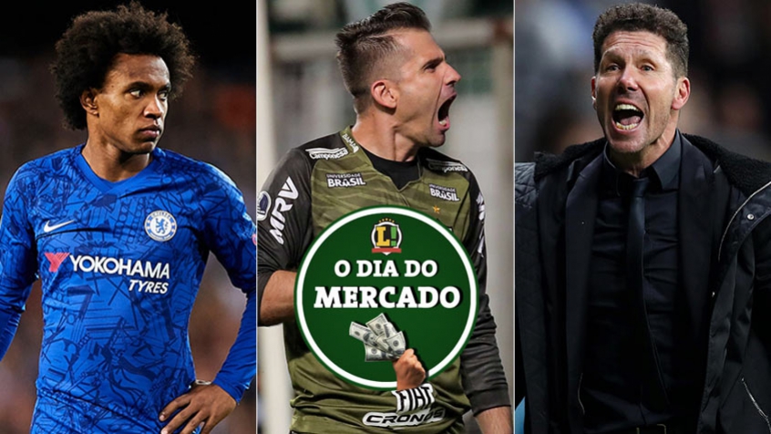 Mesmo com a parada do novo coronavírus, o mercado da bola não para. A manhã desta quinta-feira (23) foi agitada, com Willian negociando com outro clube, Victor com futuro indefinido no Galo e Simeone desejando treinar no futebol italiano. Veja as movimentações.