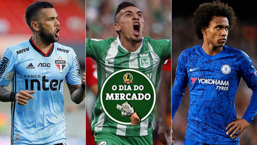 Apesar da parada do futebol por conta do coronavírus, o mercado da bola não para. A manhã desta sexta foi agitada, com Daniel Alves comentando sobre o futuro, novidades na negociação de Muñoz com o Palmeiras e Andrés Sanchez falando sobre Willian no Corinthians. Veja as movimentações.