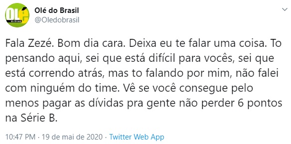 Punido pela Fifa devido ao não pagamento do empréstimo do volante Denilson, Cruzeiro não foi perdoado nas redes sociais