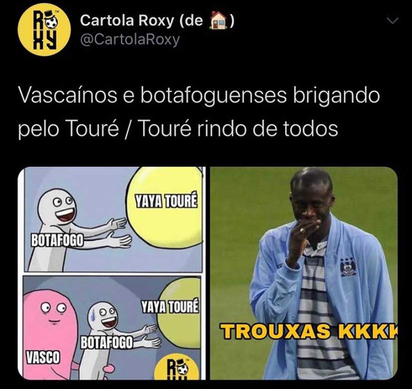 Yaya desiste do Vasco e rivais não perdoam nos memes