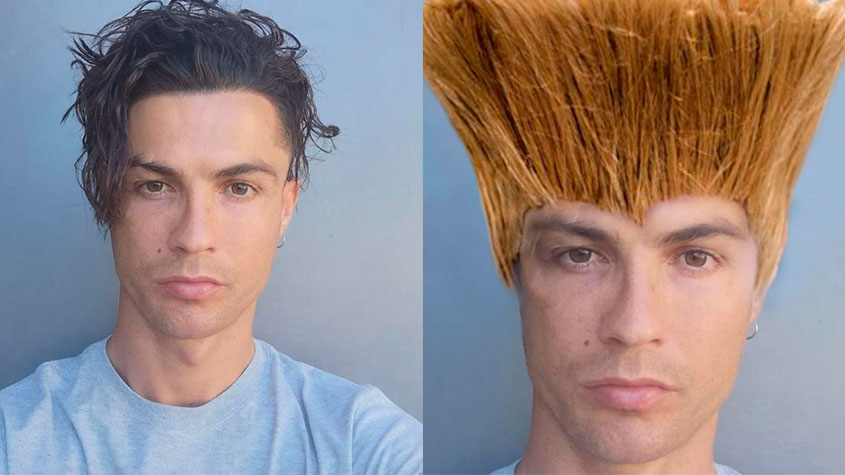 Internautas fazem memes com foto postada por Cristiano Ronaldo mostrando o novo corte de cabelo