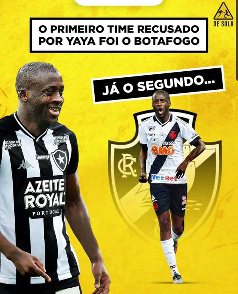 Yaya desiste do Vasco e rivais não perdoam nos memes