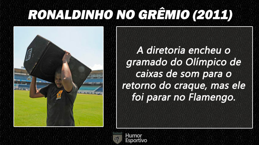 O Grêmio já preparava a festa e esperava ótimo público para o retorno de Ronaldinho Gaúcho ao clube. O craque, porém, foi parar no Flamengo.