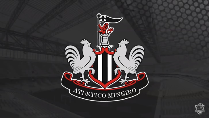 Escudo do Atlético-MG com as características do Newcastle