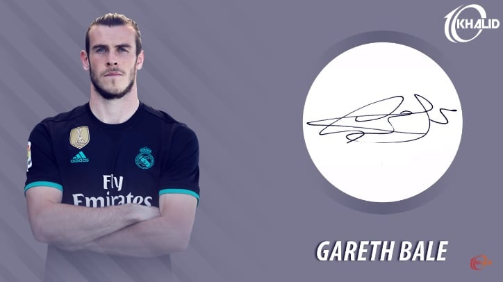 Jogadores e seus respectivos autógrafos: Gareth Bale