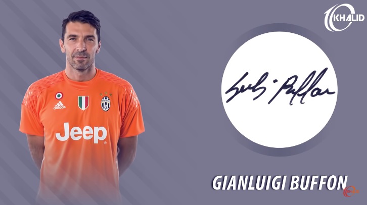Jogadores e seus respectivos autógrafos: Gianluigi Buffon