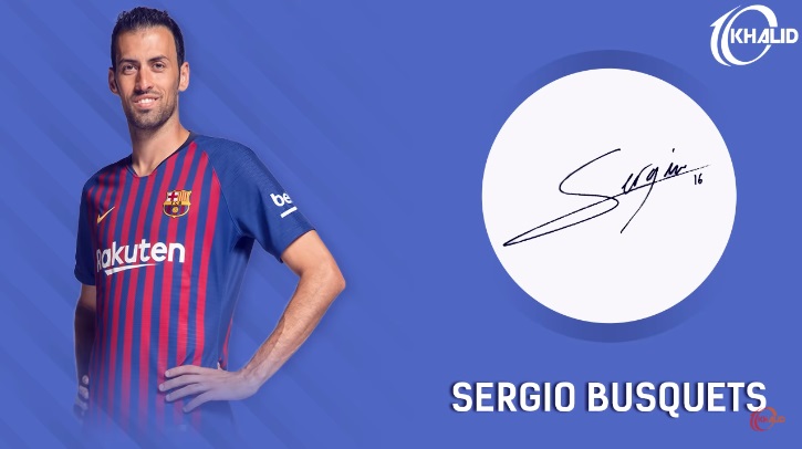 Jogadores e seus respectivos autógrafos: Sergio Busquets