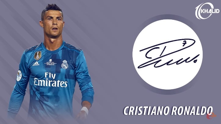 Jogadores e seus respectivos autógrafos: Cristiano Ronaldo