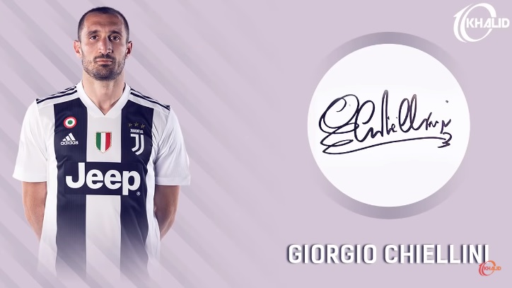 Jogadores e seus respectivos autógrafos: Giorgio Chiellini